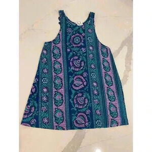 Anthropologie Akemi Kin Blue Purple Floral Print Crochet Lace Tank Top Womens XS